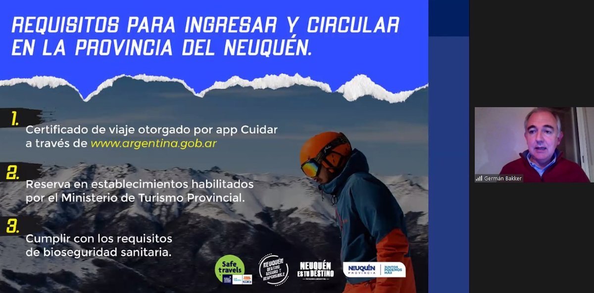 Participaron funcionarios provinciales de turismo y directivos de las estaciones de invierno, en el marco de la apertura de la temporada y por la pandemia de Covid 19.
