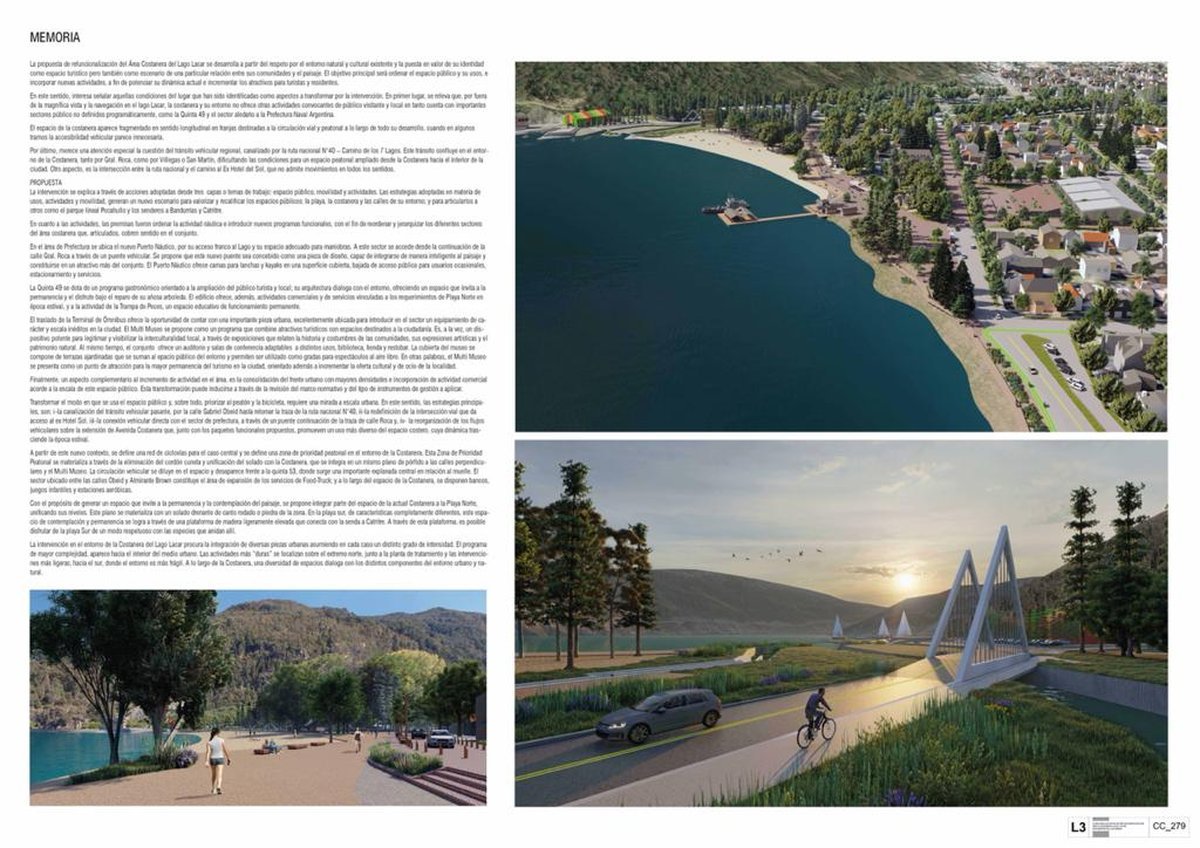 La propuesta que gan&oacute; el concurso de ideas para la refuncionalizaci&oacute;n de la Costanera del Lago L&aacute;car.
