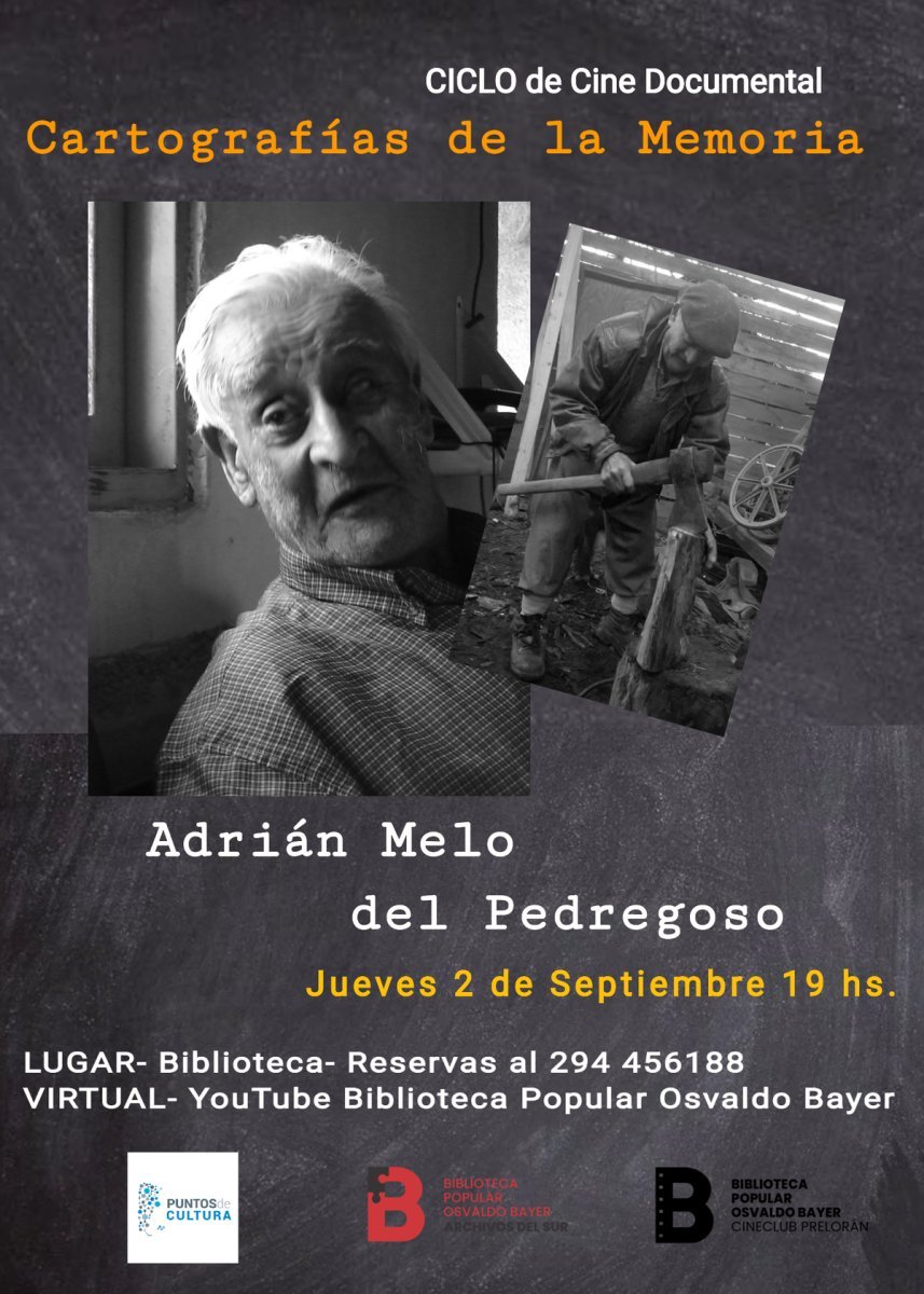 Cine documental en Villa La Angostura transmitido por la Biblioteca Popular