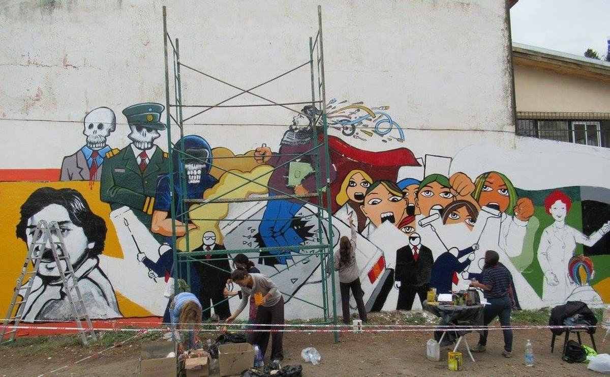 Desde ATEN en San Mart&iacute;n de Los Andes informaron que volver&aacute;n a restaurar el mural en homenaje a Carlos Fuentealba.