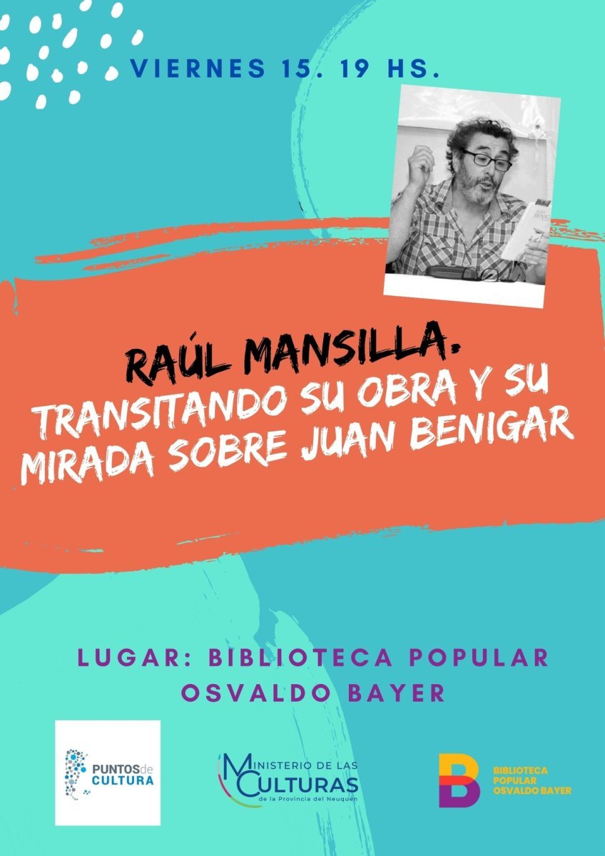 El viernes ser&aacute; la presentaci&oacute;n de Ra&uacute;l Mansilla en la Biblioteca popular