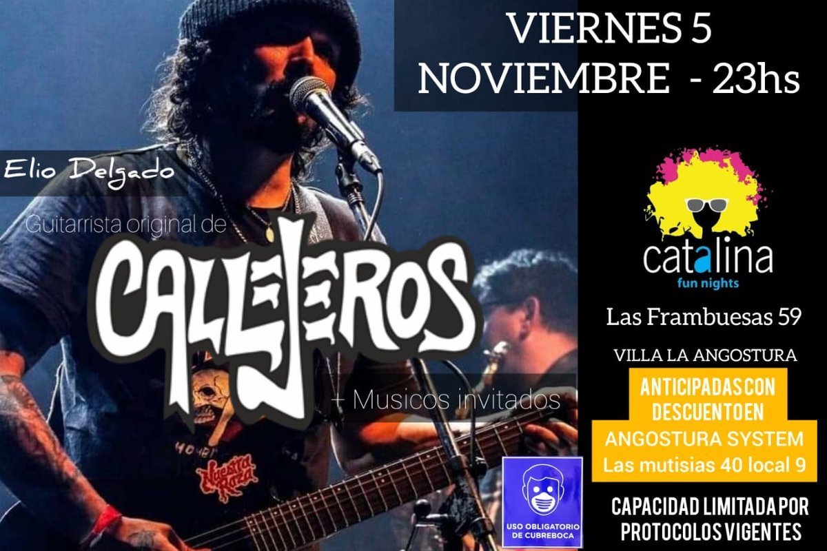 Recital tributo a Callejeros en Villa La Angostura de la mano de Elio Delgado