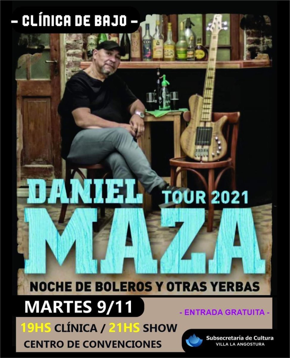 Habr&aacute; una cl&iacute;nica de bajo en Villa La Angostura de la mano de Daniel Maza