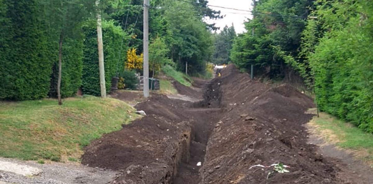 Avanza la obra de saneamiento en Villa La Angostura.