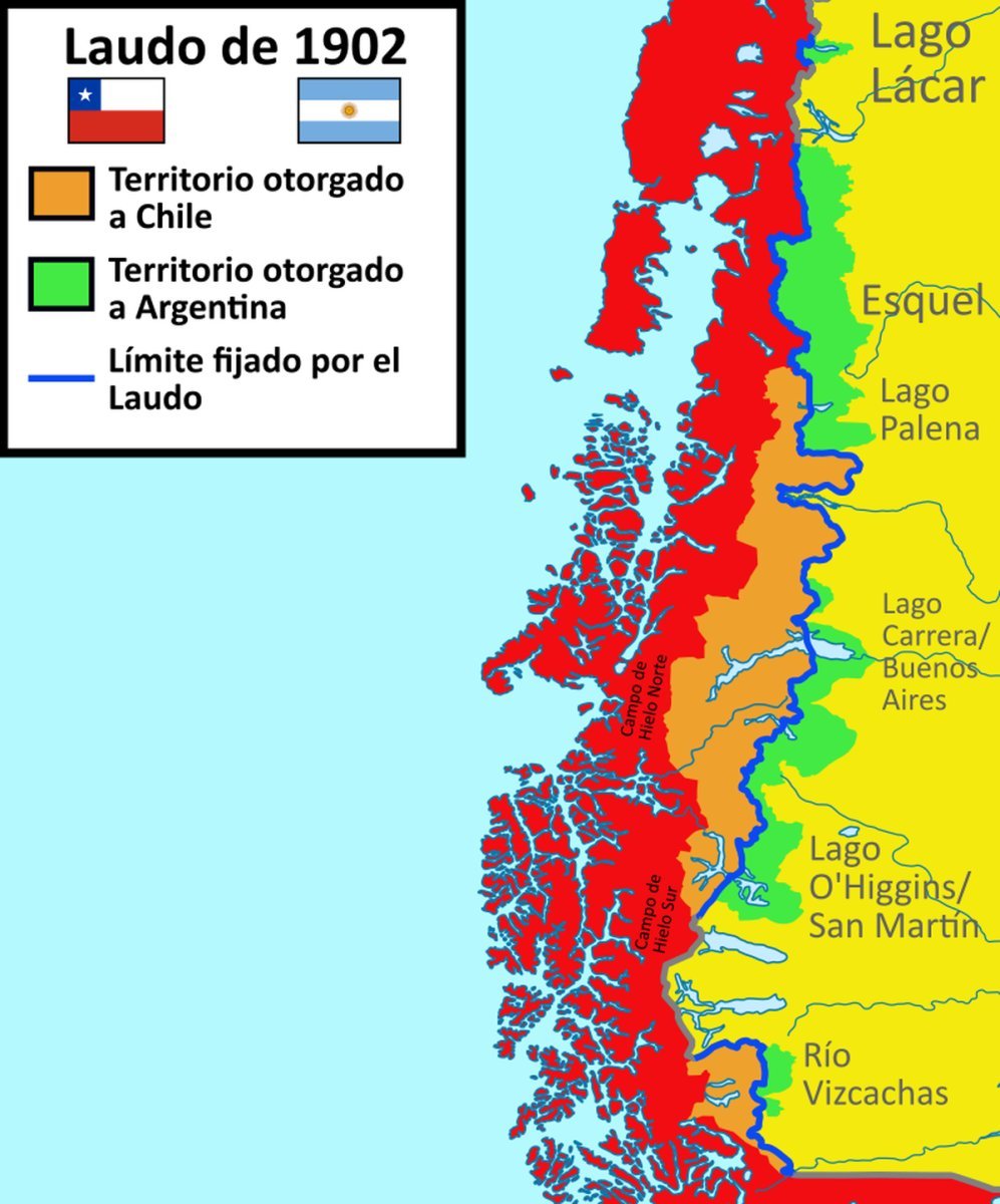 La disputa territorial entre Argentina y Chile en 1902 con la pol&eacute;mica en el Lago L&aacute;car