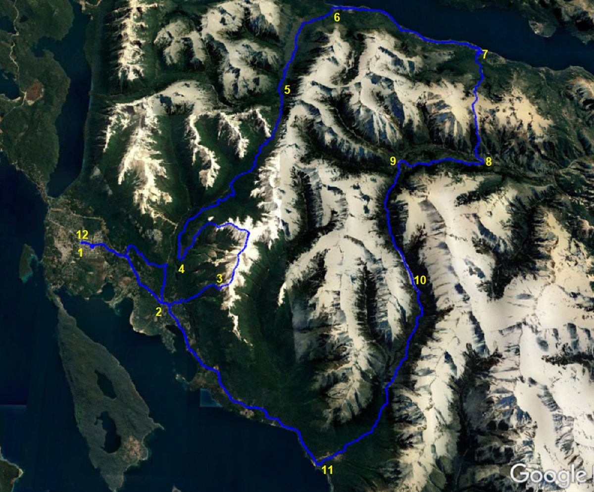 Recorrido de los 110 kil&oacute;metros de la Misi&oacute;n