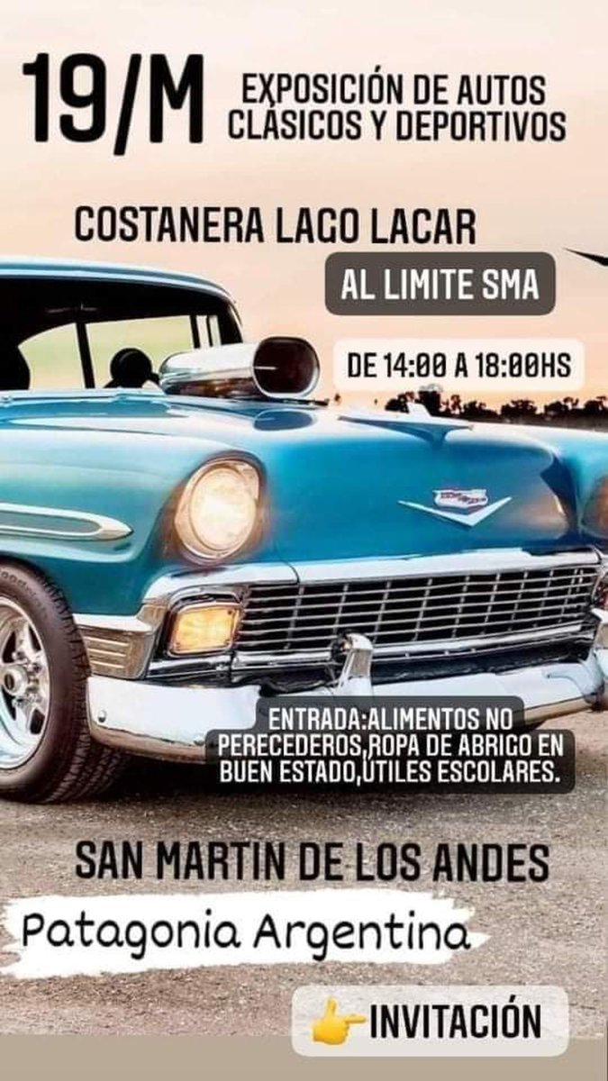 Exposici&oacute;n de autos cl&aacute;sicos en San Mart&iacute;n de los Andes