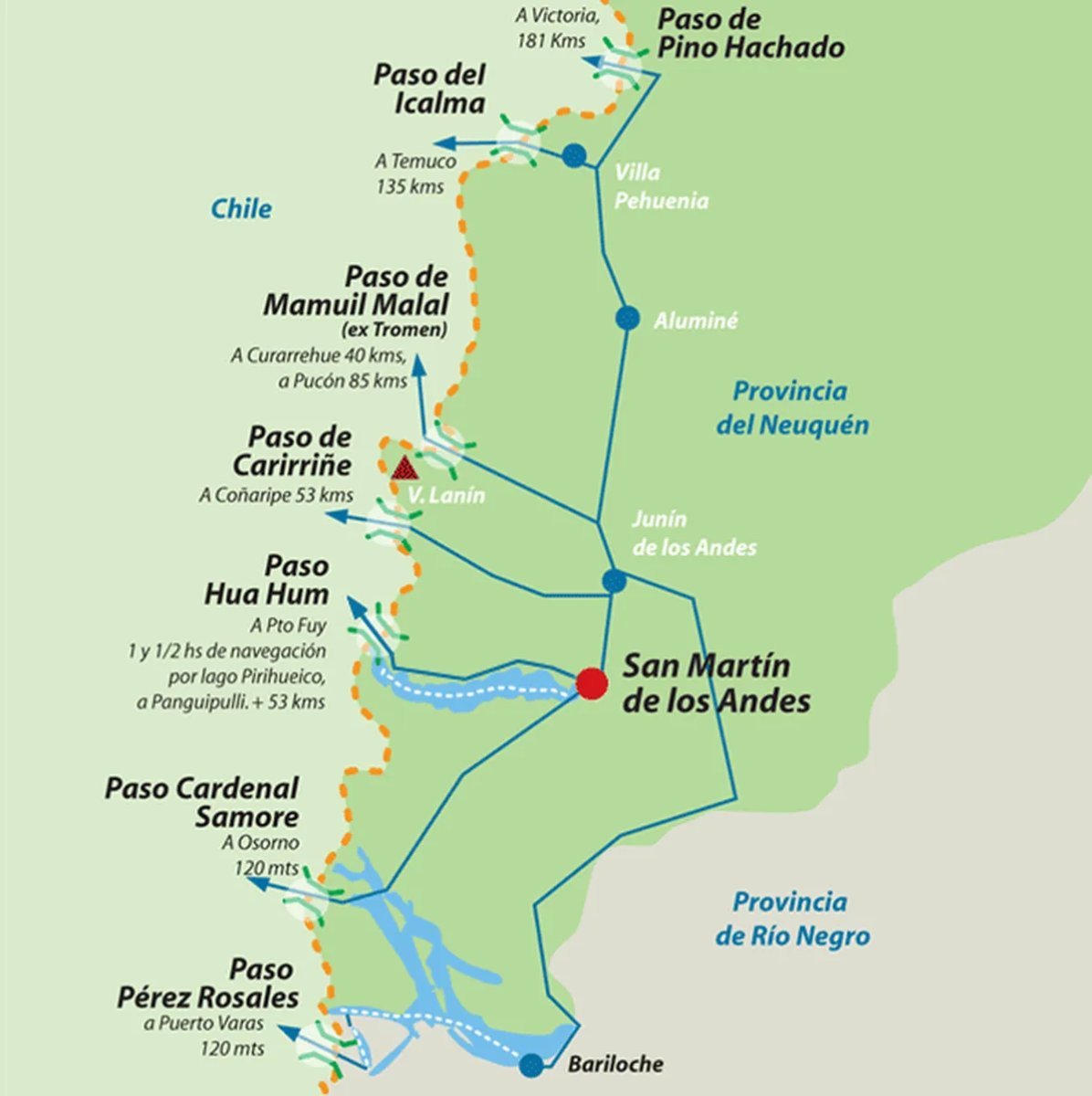 Los diferentes pasos fronterizos entre Neuqu&eacute;n y Chile  