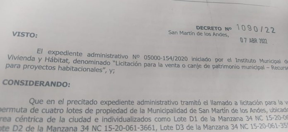 San Mart&iacute;n de los Andes tendr&aacute; 12 nuevas hect&aacute;reas para lotes y viviendas sociales