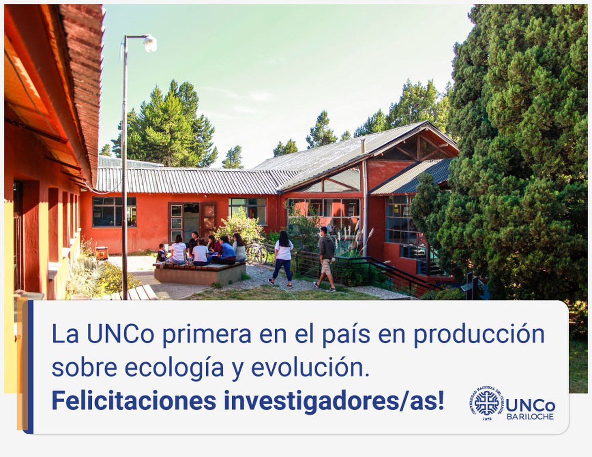 La UNCo Bariloche inform&oacute; que se posicion&oacute; como primera en el pa&iacute;s por su producci&oacute;n en ecolog&iacute;a y evoluci&oacute;n.