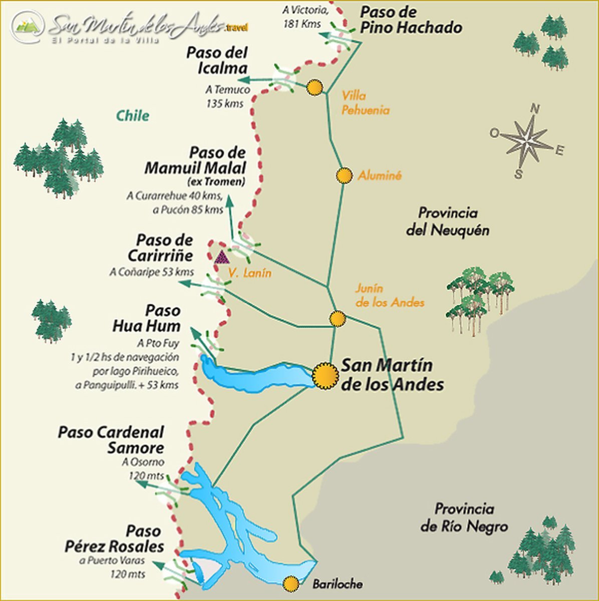 Fronteras: todos los cruces terrestres entre Chile y Neuqu&eacute;n