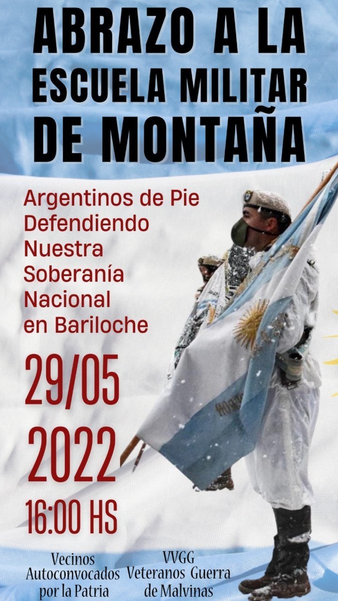 El pr&oacute;ximo 29 de mayo est&aacute; planificado el abrazo a la Escuela Militar de Monta&ntilde;a en Bariloche
