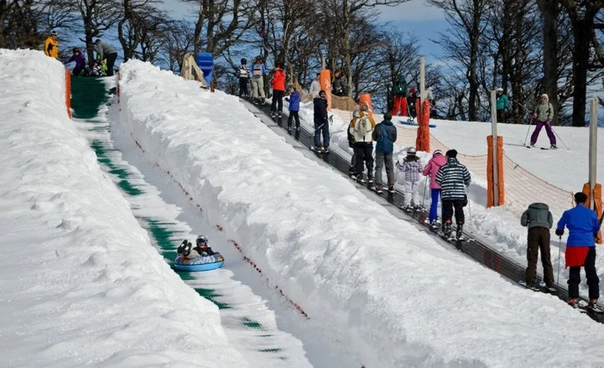 Snow tubing en Cerro Bayo.