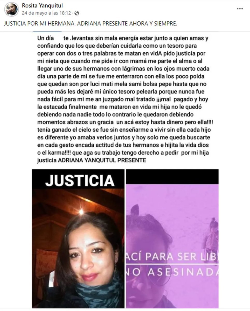 La familia de Adriana contin&uacute;a buscando justicia junto a los vecinos de Villa La Angostura.