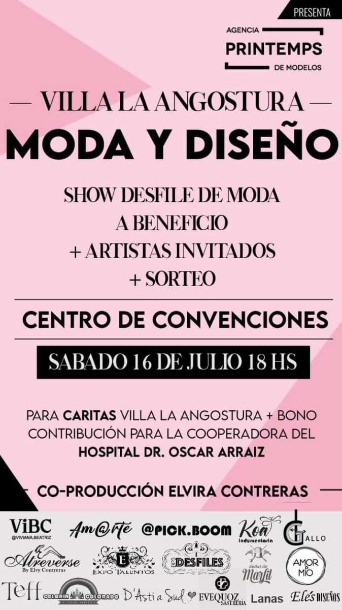 Flyer del evento que se realizar&aacute; en Villa La Angostura.
