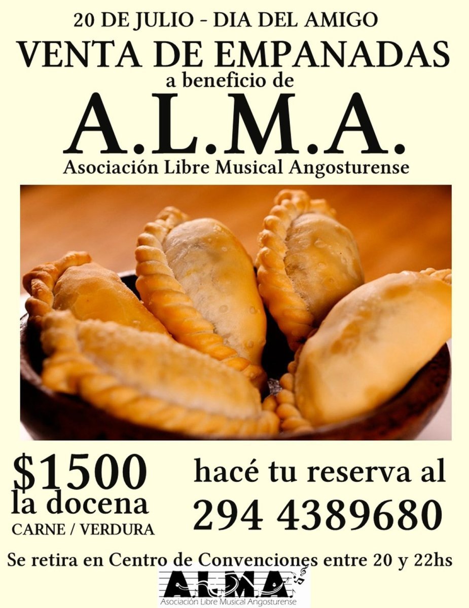 Flyer de los m&uacute;sicos de Villa La Angostura.