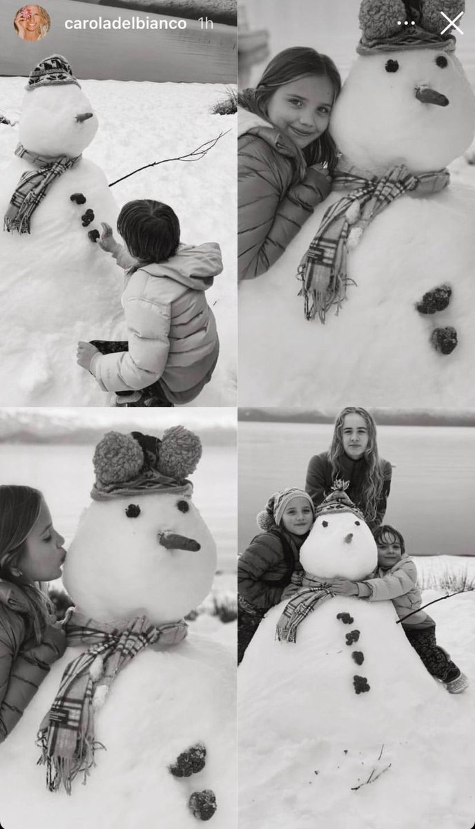 Los hijos de Carola jugando con la nieve&nbsp;