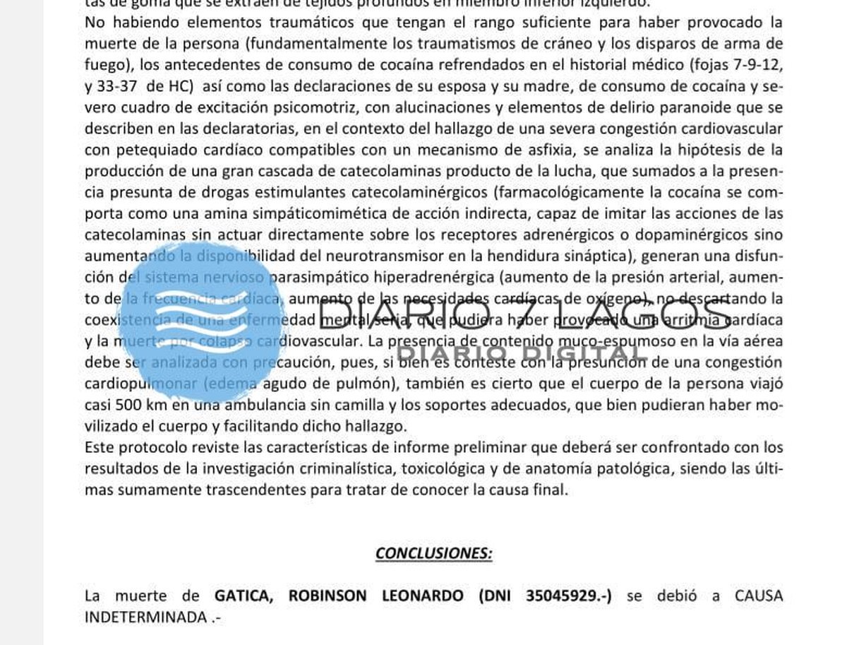 Diario 7 Lagos tuvo acceso a las fojas del informe de autopsia de Gatica por la que 5 polic&iacute;as se encuentran imputados&nbsp;