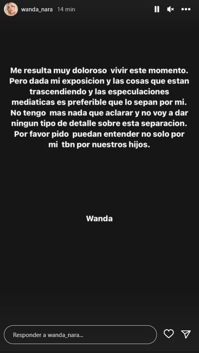 Wanda Nara confirm&oacute; su separaci&oacute;n de Mauro Icardi 