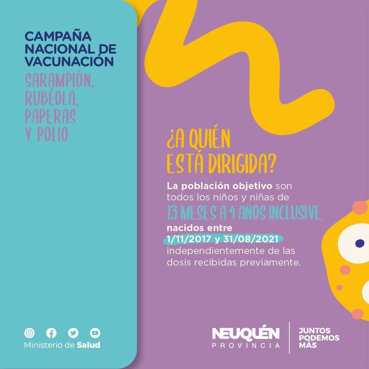 Flyer de la campa&ntilde;a de vacunaci&oacute;n que se realizar&aacute; en Villa La Angostura.