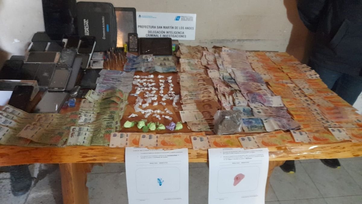 Parte de lo secuestrado en el allanamiento realizado en San Mart&iacute;n de los Andes.