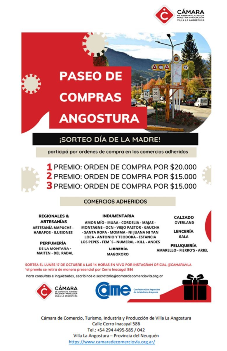 Sorteo por el d&iacute;a de la madre en Villa La Angostura.