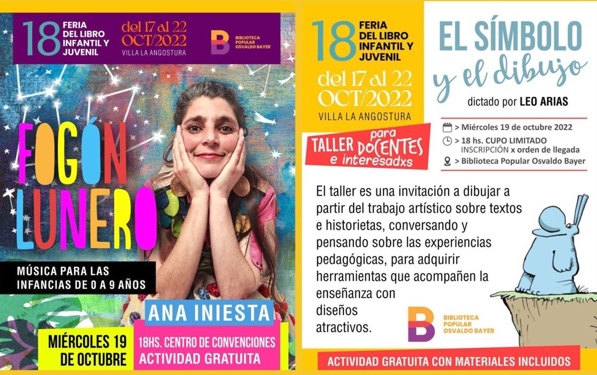Actividades para la Feria del Libro en Villa La Angostura.