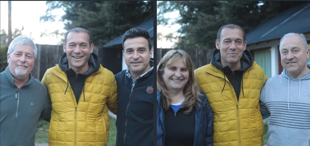 Omar Guti&eacute;rrez con los precandidatos en Villa La Angostura.