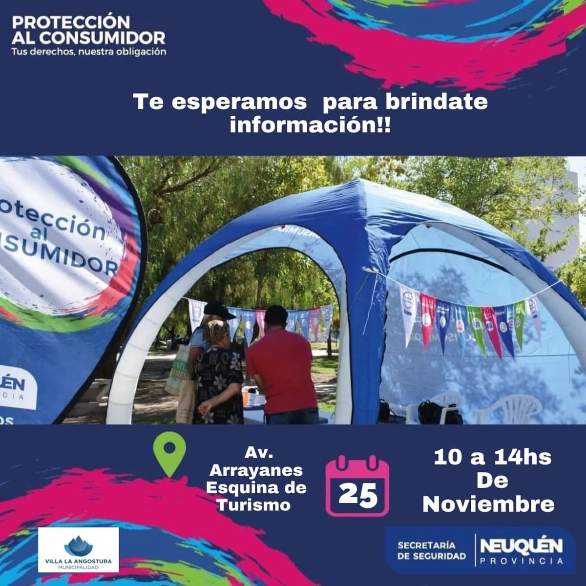 Flyer del Municipio de Villa La Angostura.