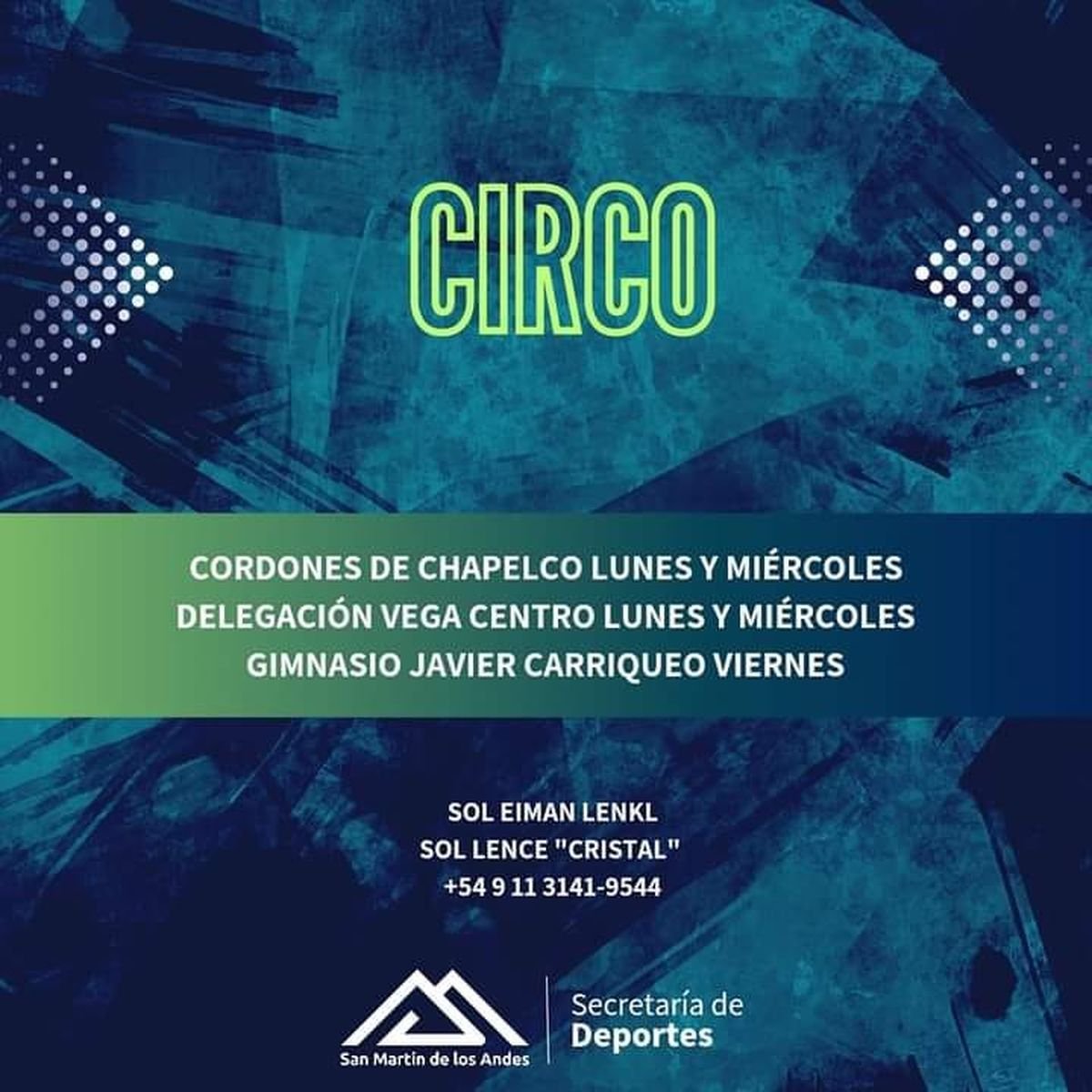 Escuela municipal de circo en San Mart&iacute;n de los Andes.