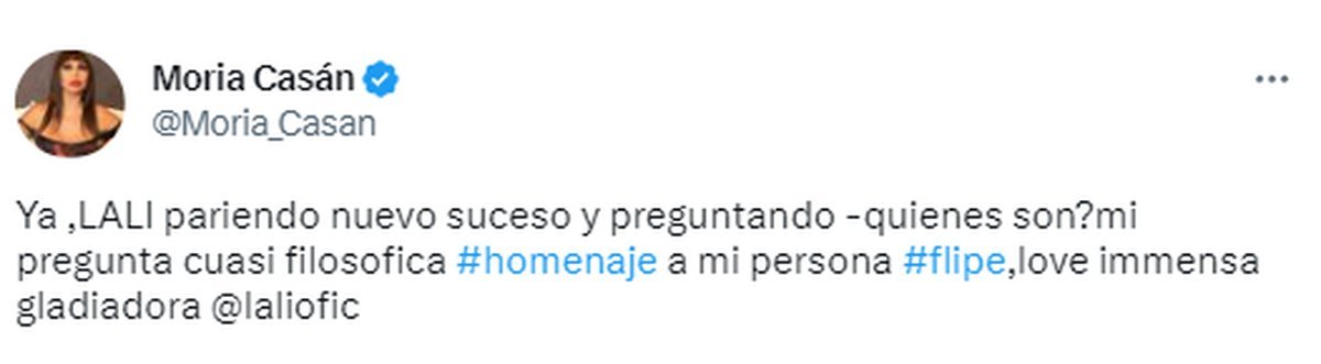 La nueva m&uacute;sica de Lali tiene un homenaje a Moria.