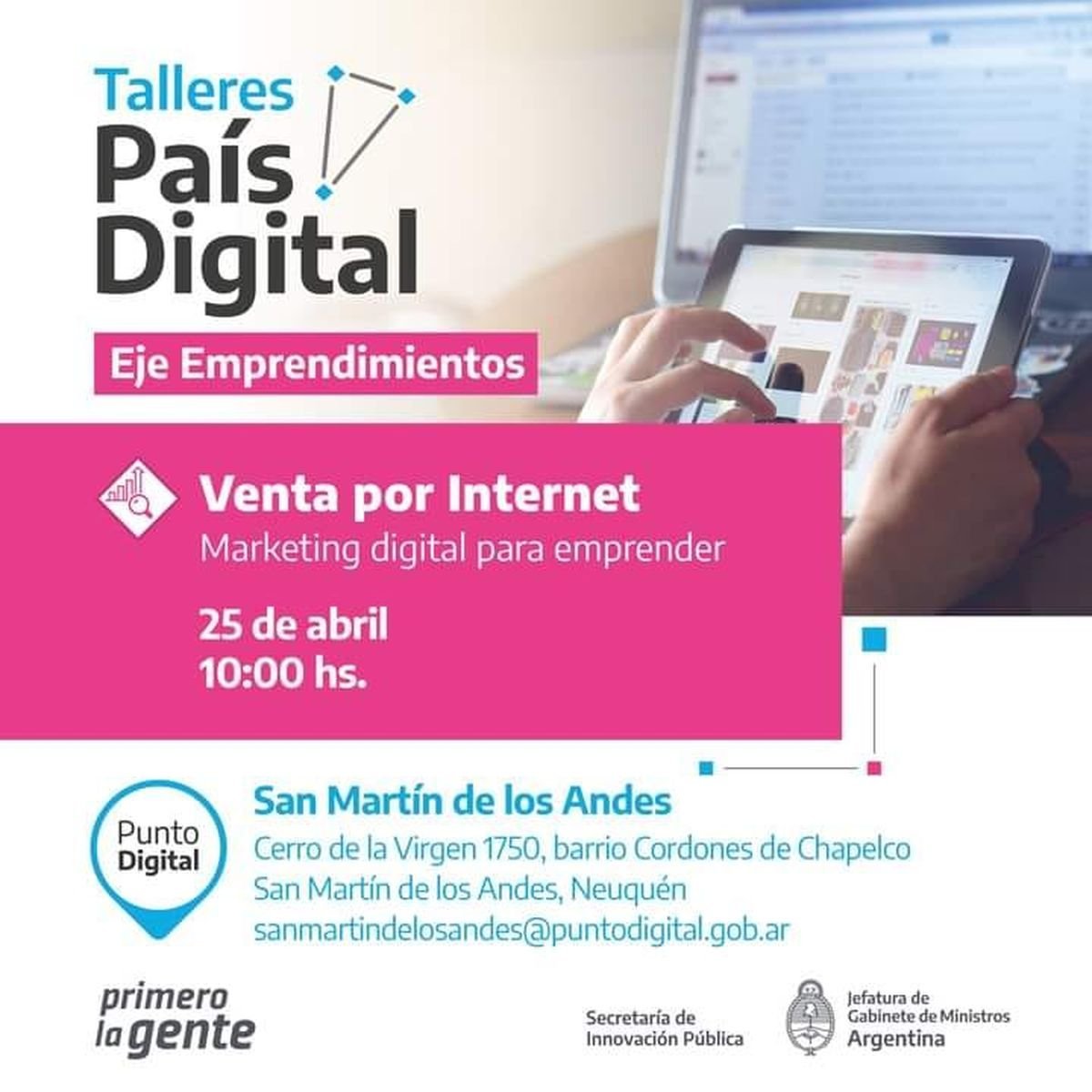 Taller gratuito de Marketing Digital para emprendedores en San Mart&iacute;n de los Andes