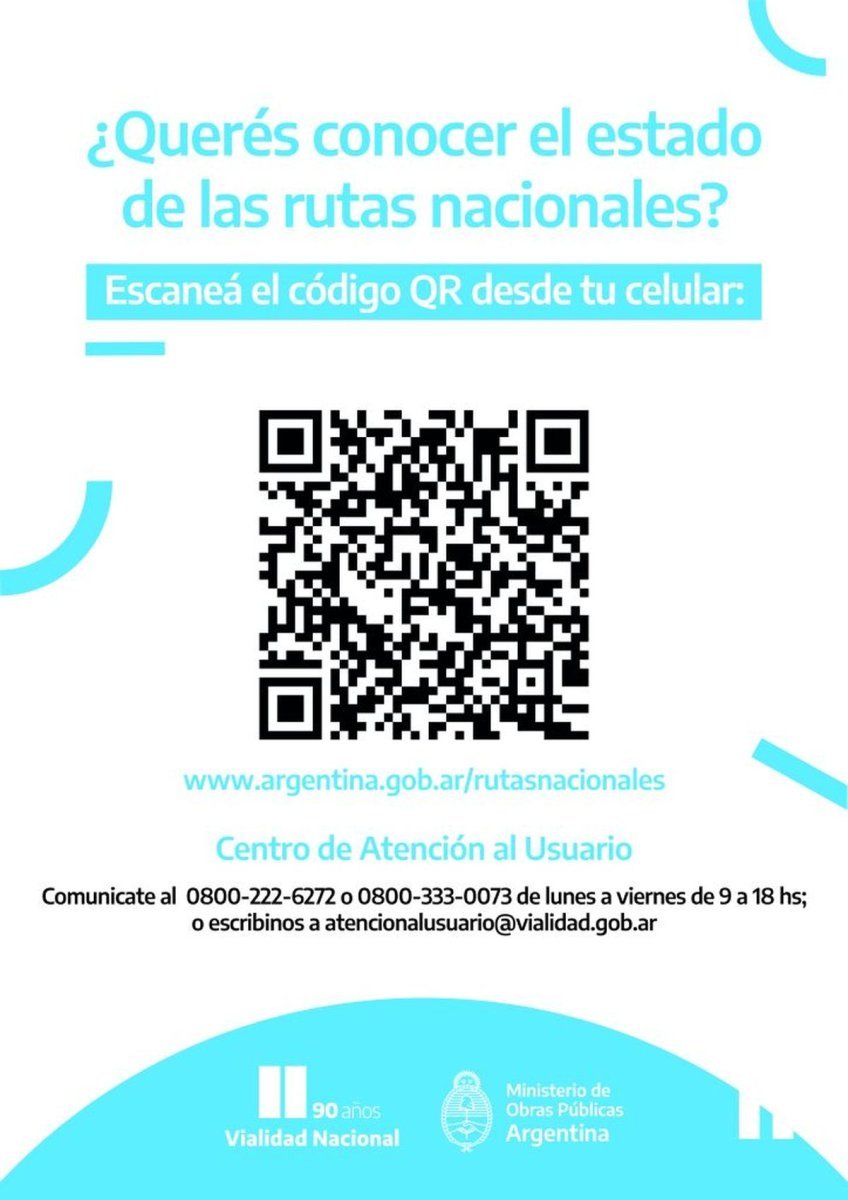 C&oacute;digo QR para conocer estado de rutas nacionales
