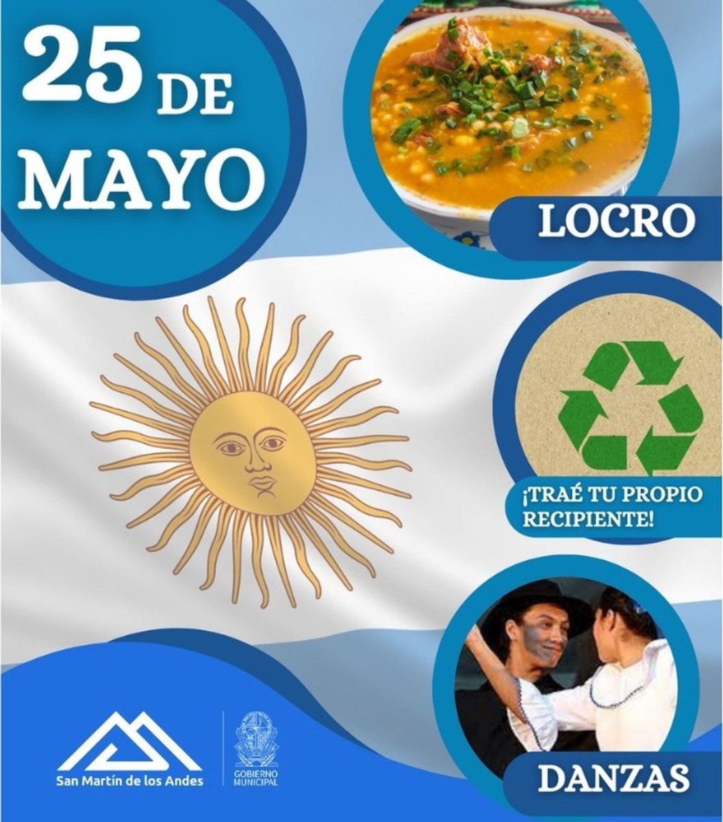 Celebraciones por el 25 de mayo en San Mart&iacute;n de los Andes.