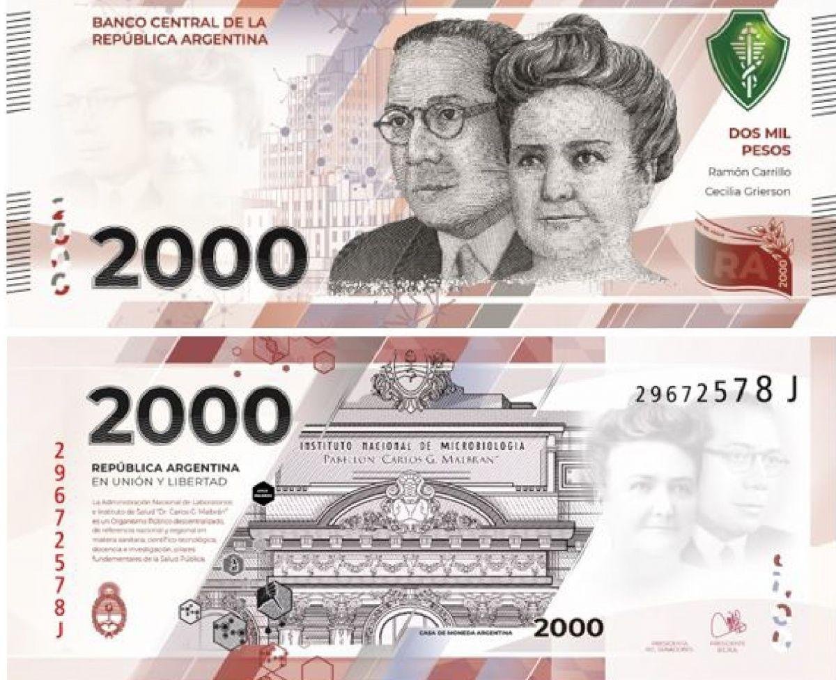 El Banco Central puso en circulaci&oacute;n el billete de $ 2000.