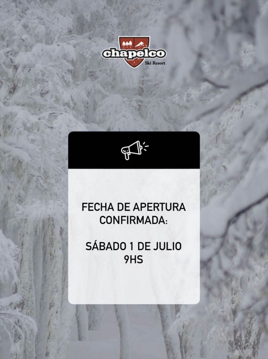 Cerro Chapelco confirm&oacute; su apertura