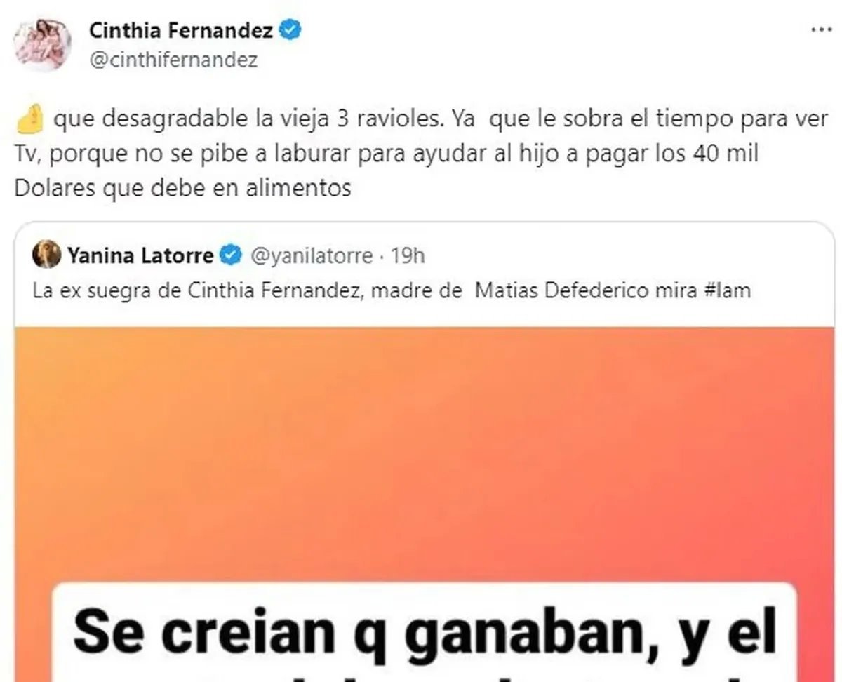 Cinthia Fern&aacute;ndez revel&oacute; la cifra en d&oacute;lares que debe su ex.