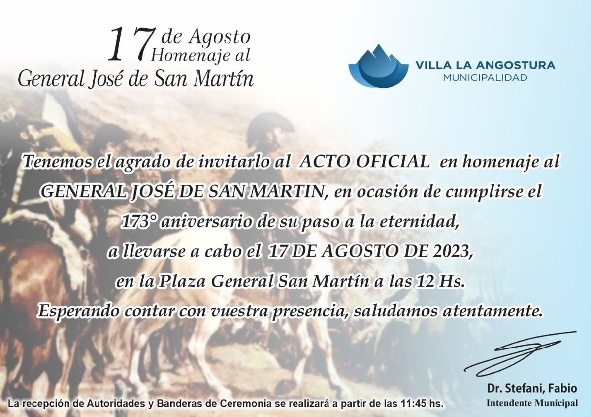 Acto Oficial por el 173&deg; aniversario del Paso a la Inmortalidad del General San Mart&iacute;n