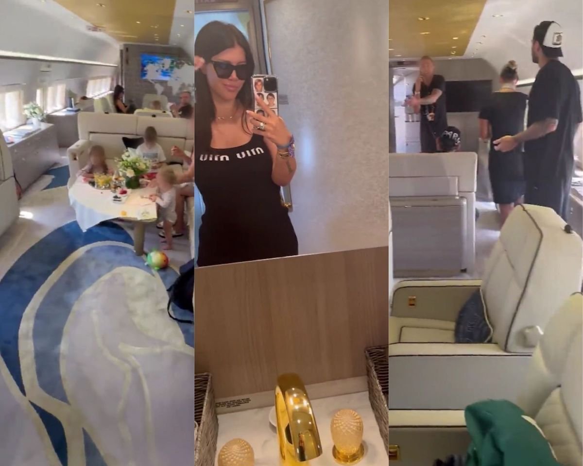 Wanda Nara mostr&oacute; el lujoso avi&oacute;n privado en el que viaj&oacute;.