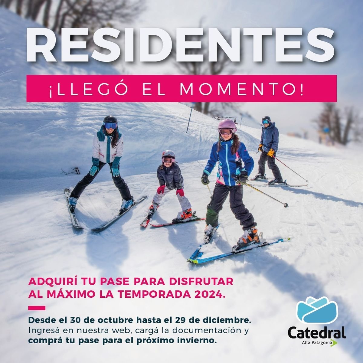 Comienza la venta de pases para que los residentes de Rio Negro puedan visitar el centro de esqu&iacute; Catedral Alta Patagonia la pr&oacute;xima temporada.