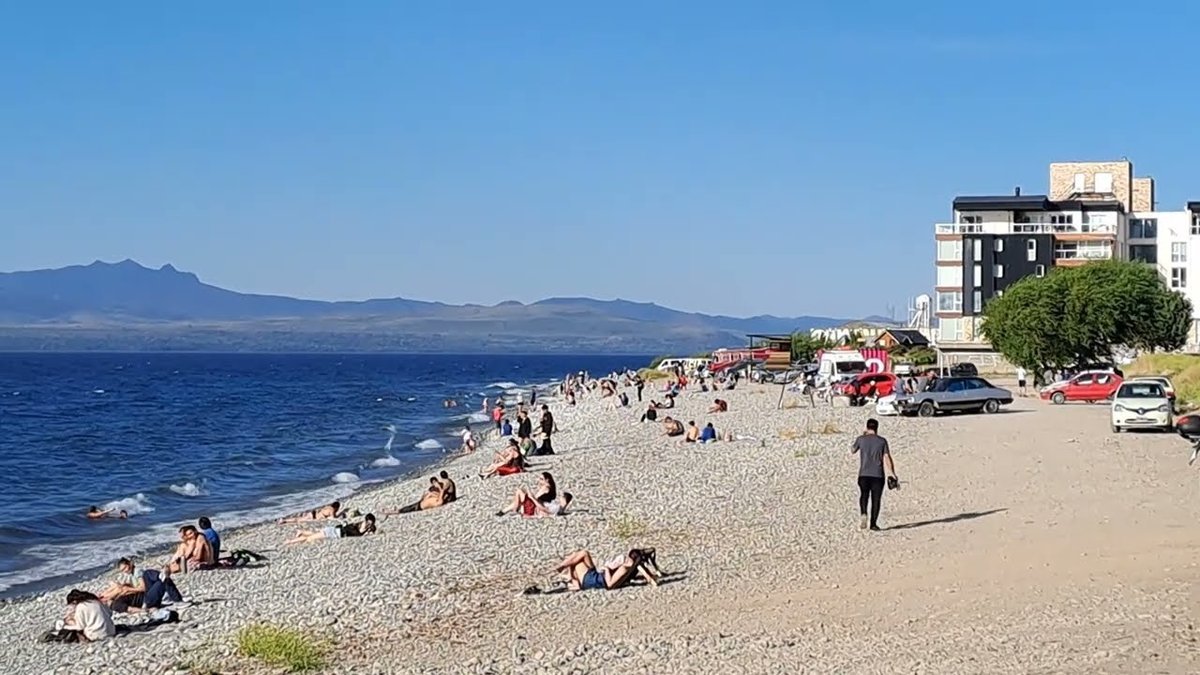 Playa Centenario en Bariloche. Foto: YouTube.