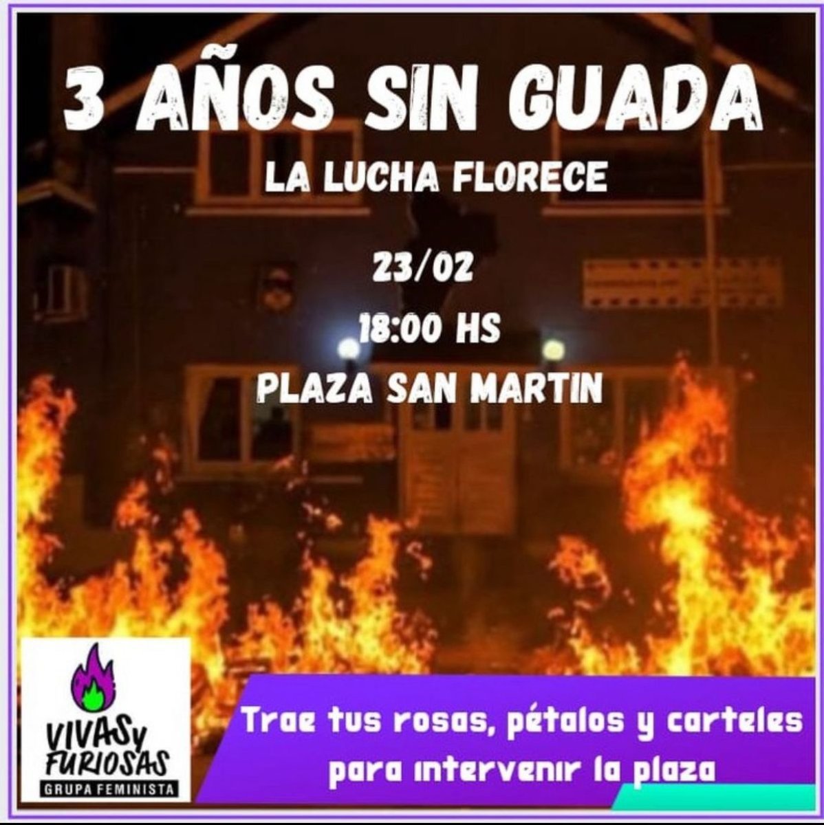 Marcha por el tercer aniversario del femicidio de Guadalupe, en Villa La Angostura