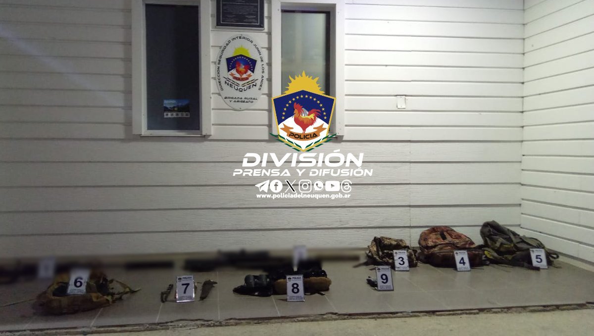 Armas de fuego secuestradas en un operativo en Jun&iacute;n de los Andes