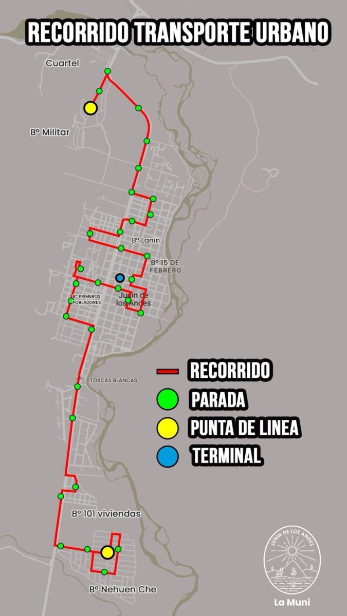As&iacute; ser&aacute; el recorrido del transporte urbano que regresa a Jun&iacute;n de los Andes.