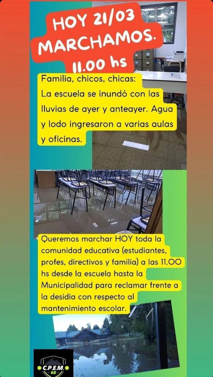 Se inund&oacute; el CPEM 68 de Villa La Angostura