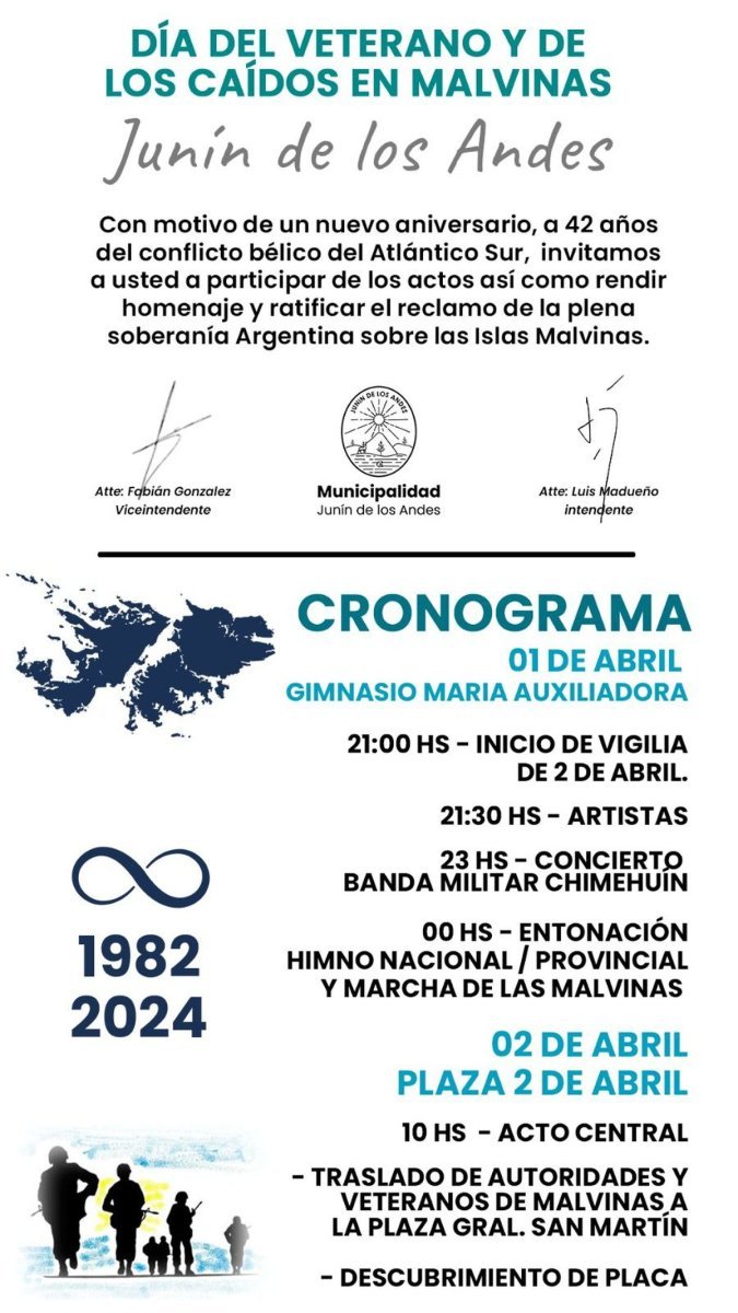 El cronograma del evento que se realizar&aacute; el pr&oacute;ximo Lunes en Jun&iacute;n de los Andes.