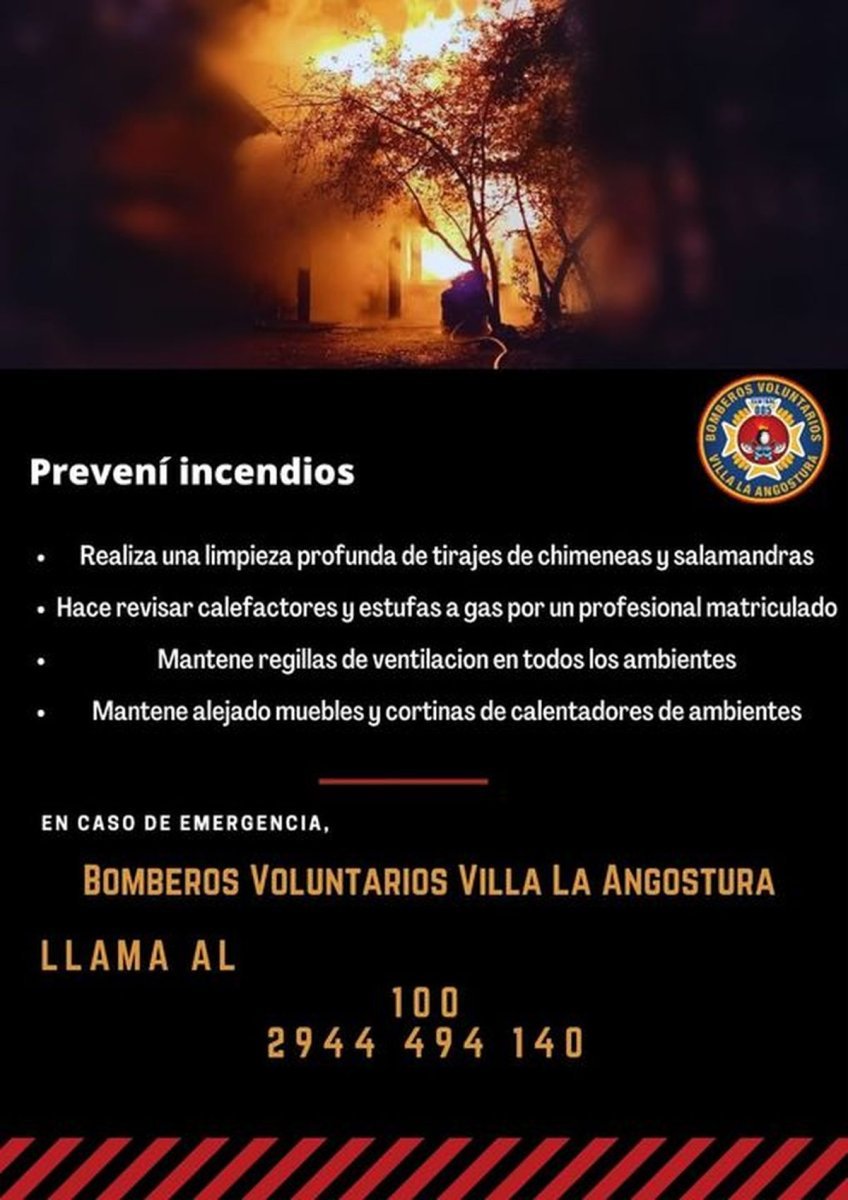 Bomberos Voluntarios de Villa La Angostura lanzaron una campa&ntilde;a para prevenir incendios