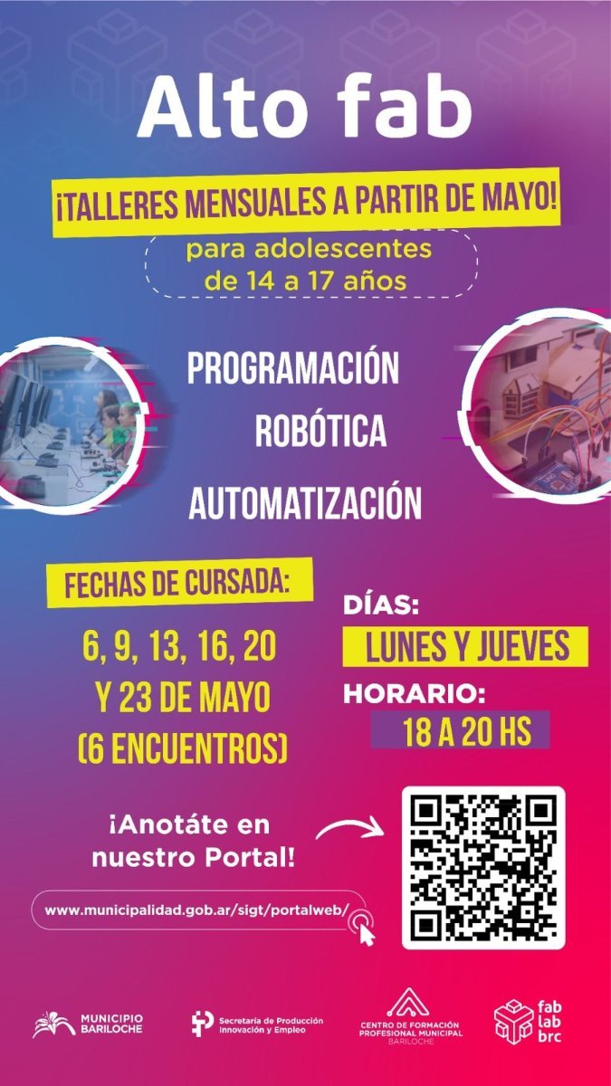 Nuevos talleres de Programaci&oacute;n y Rob&oacute;tica para adolescentes, en Bariloche