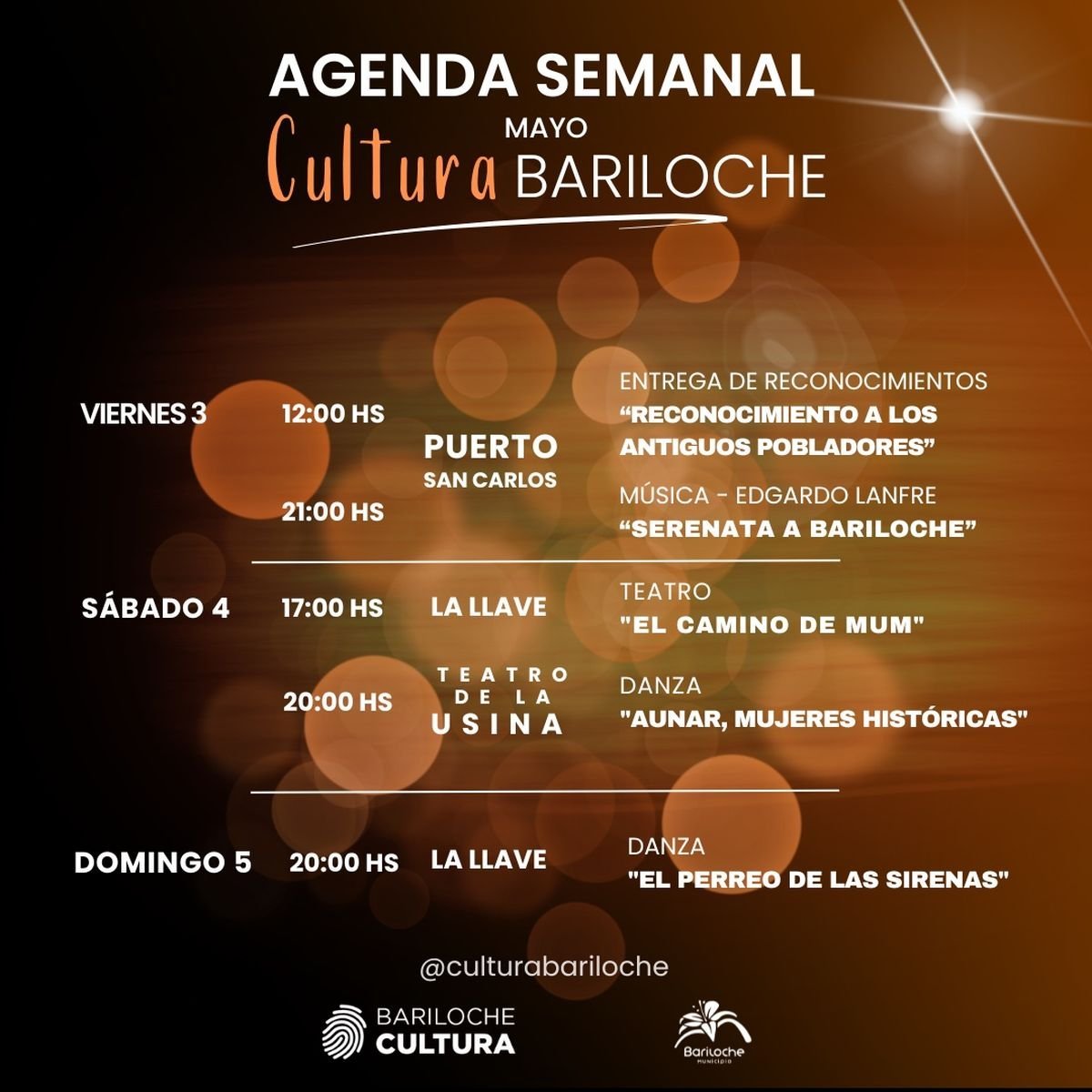 Agenda cultural en San Carlos de Bariloche