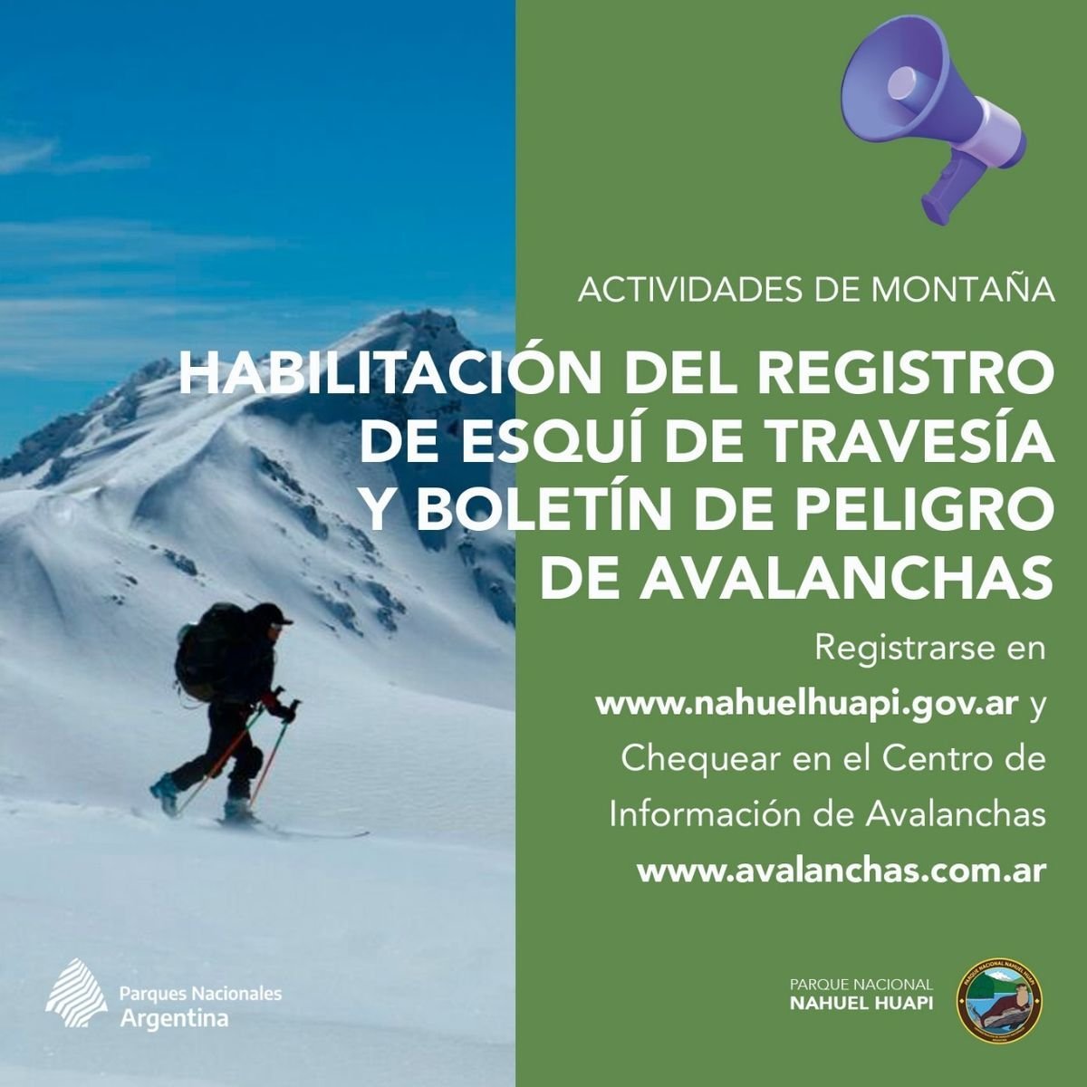 Parque Nacional Nahuel Huapi: el Registro de Esqu&iacute; de Traves&iacute;a para la temporada 2024 est&aacute; habilitado